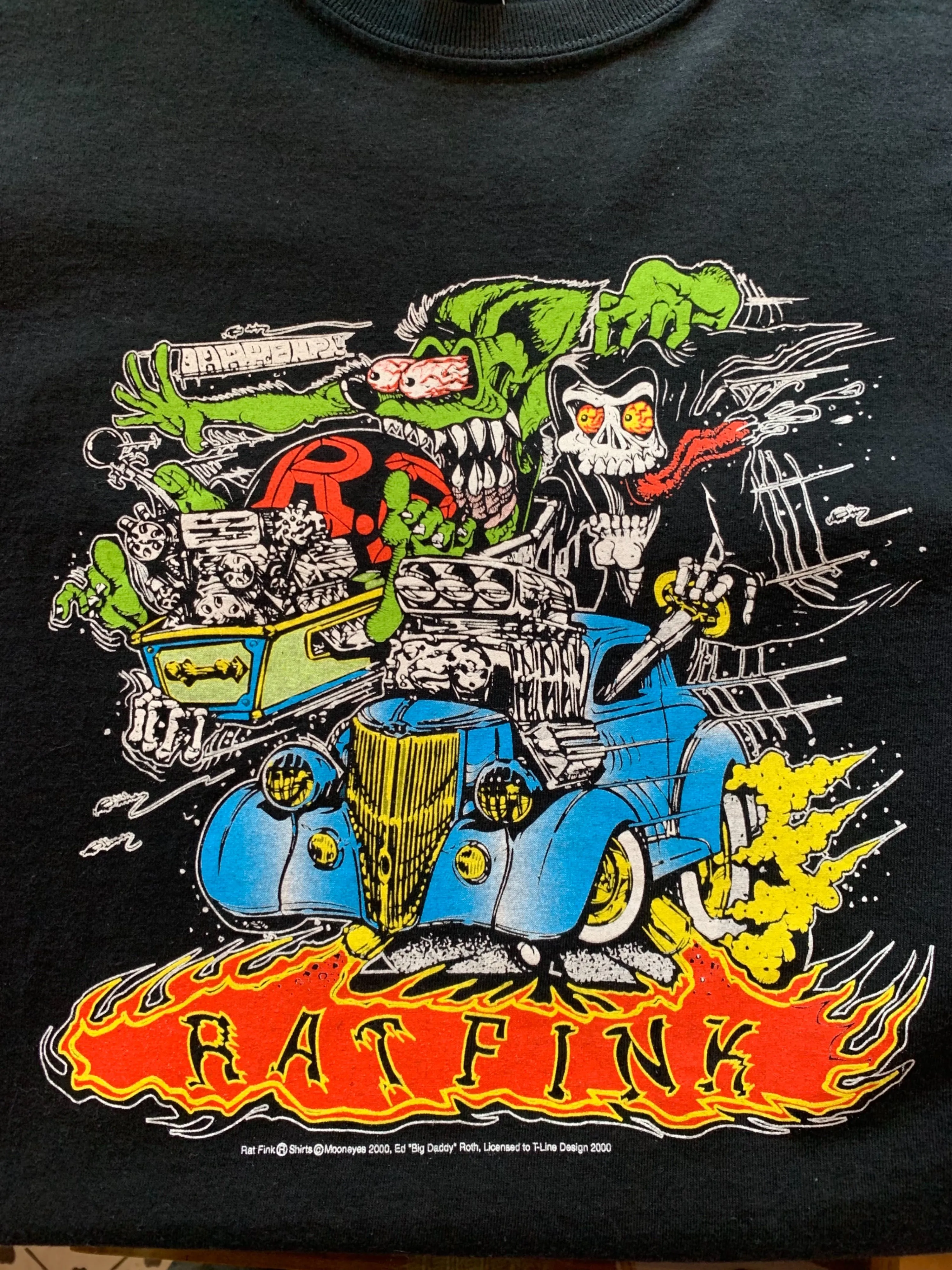 Retro 2000s Black Rat Fink Graphic T-Shirt