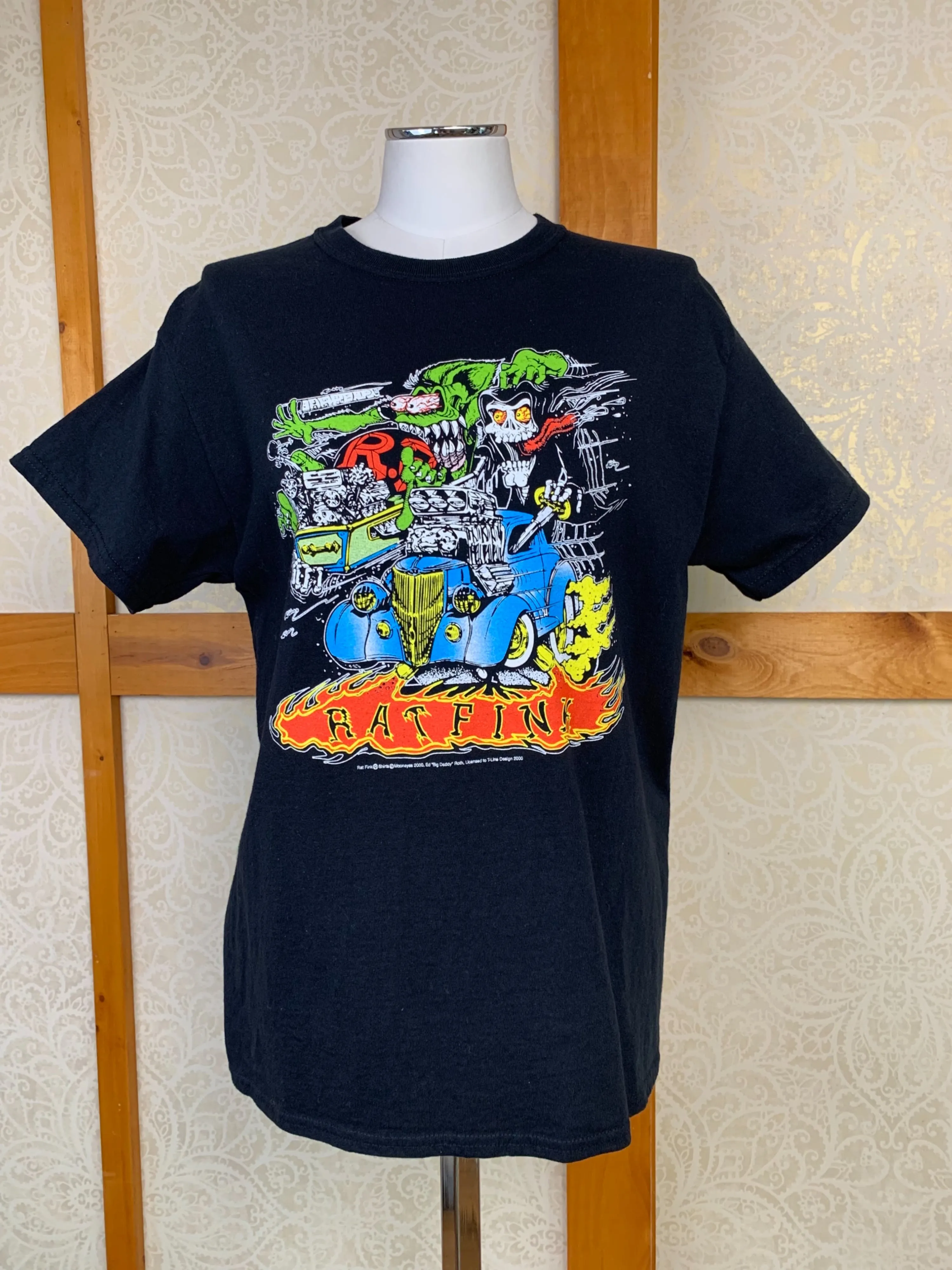 Retro 2000s Black Rat Fink Graphic T-Shirt