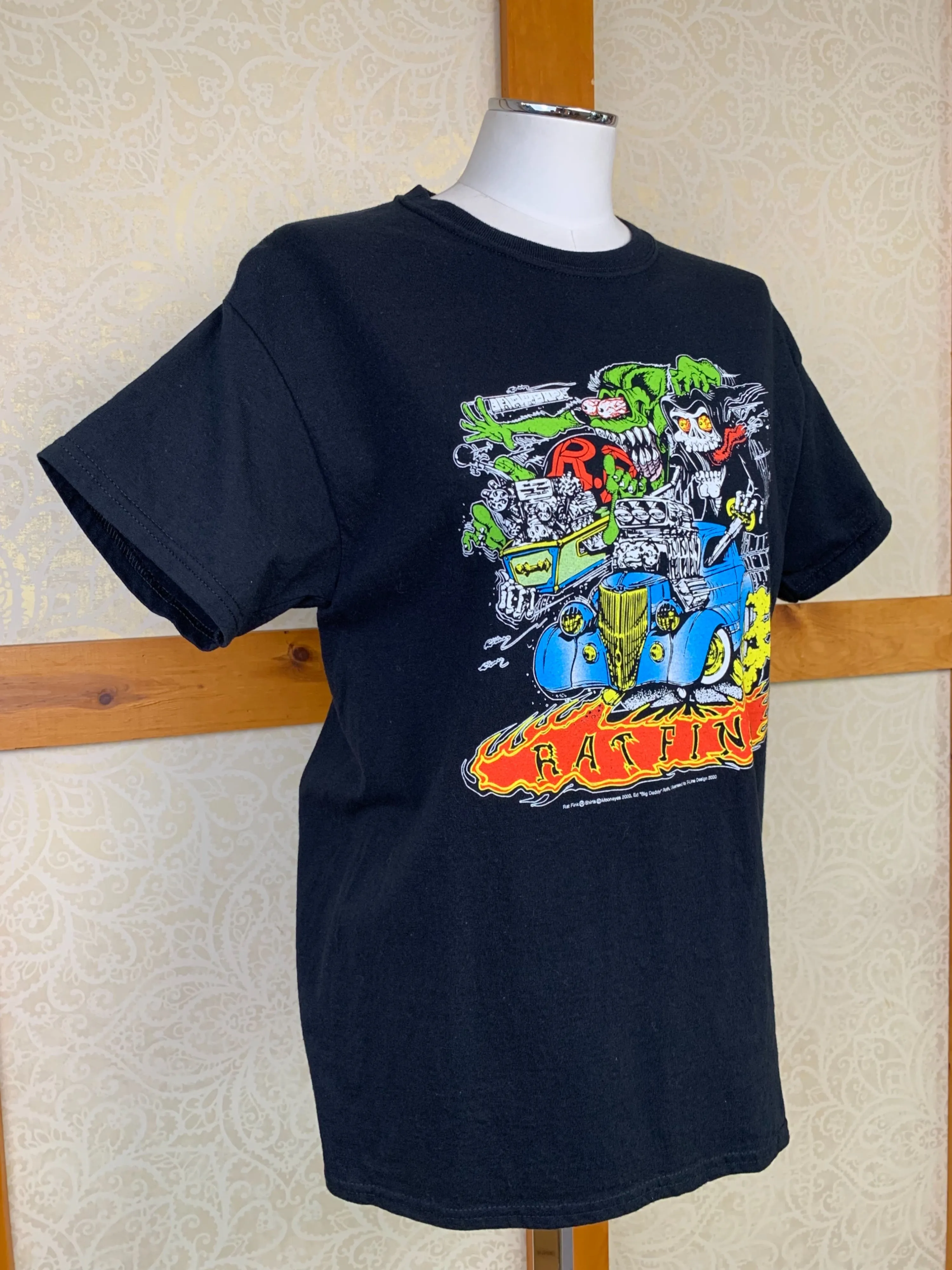 Retro 2000s Black Rat Fink Graphic T-Shirt