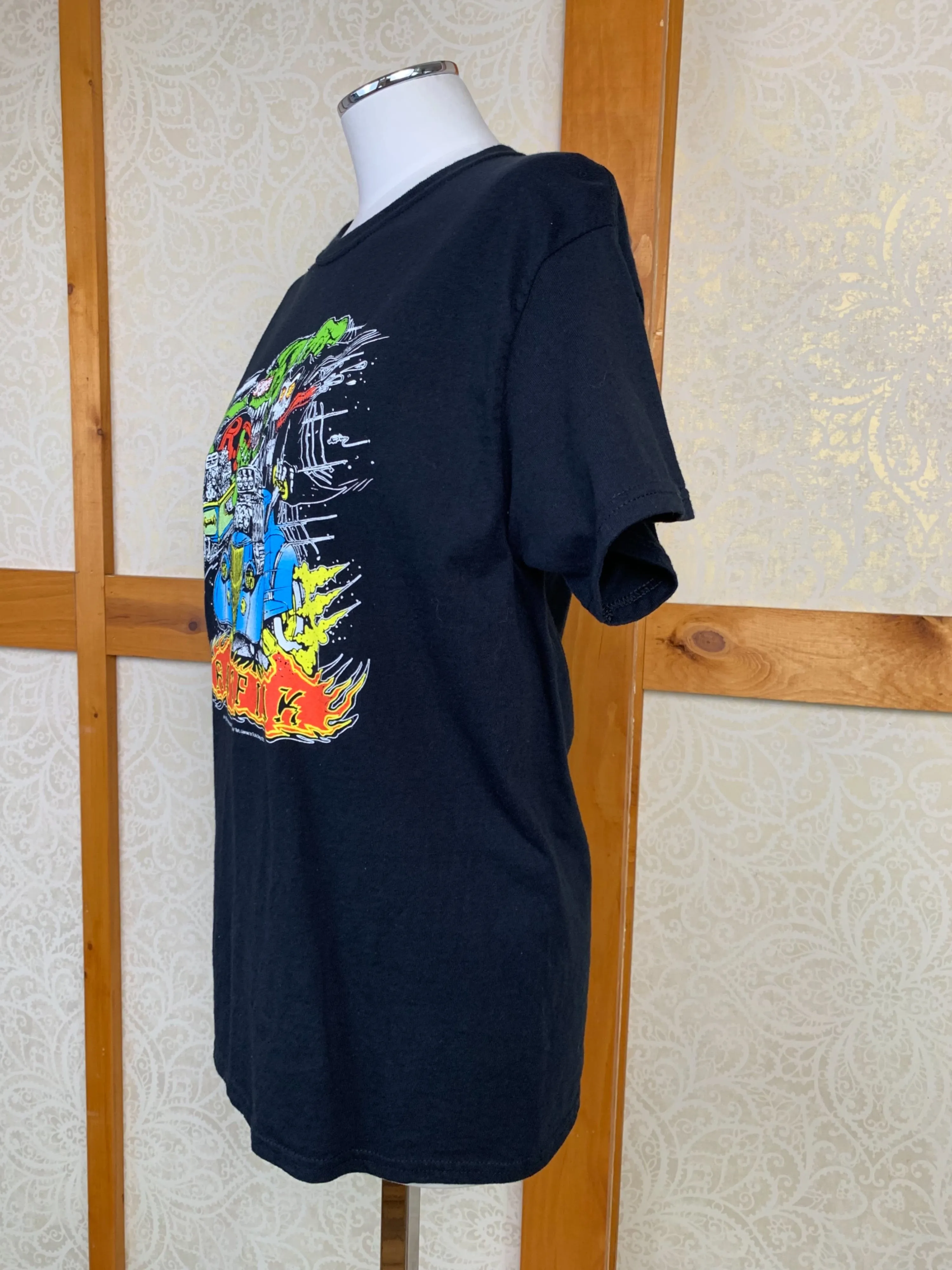 Retro 2000s Black Rat Fink Graphic T-Shirt