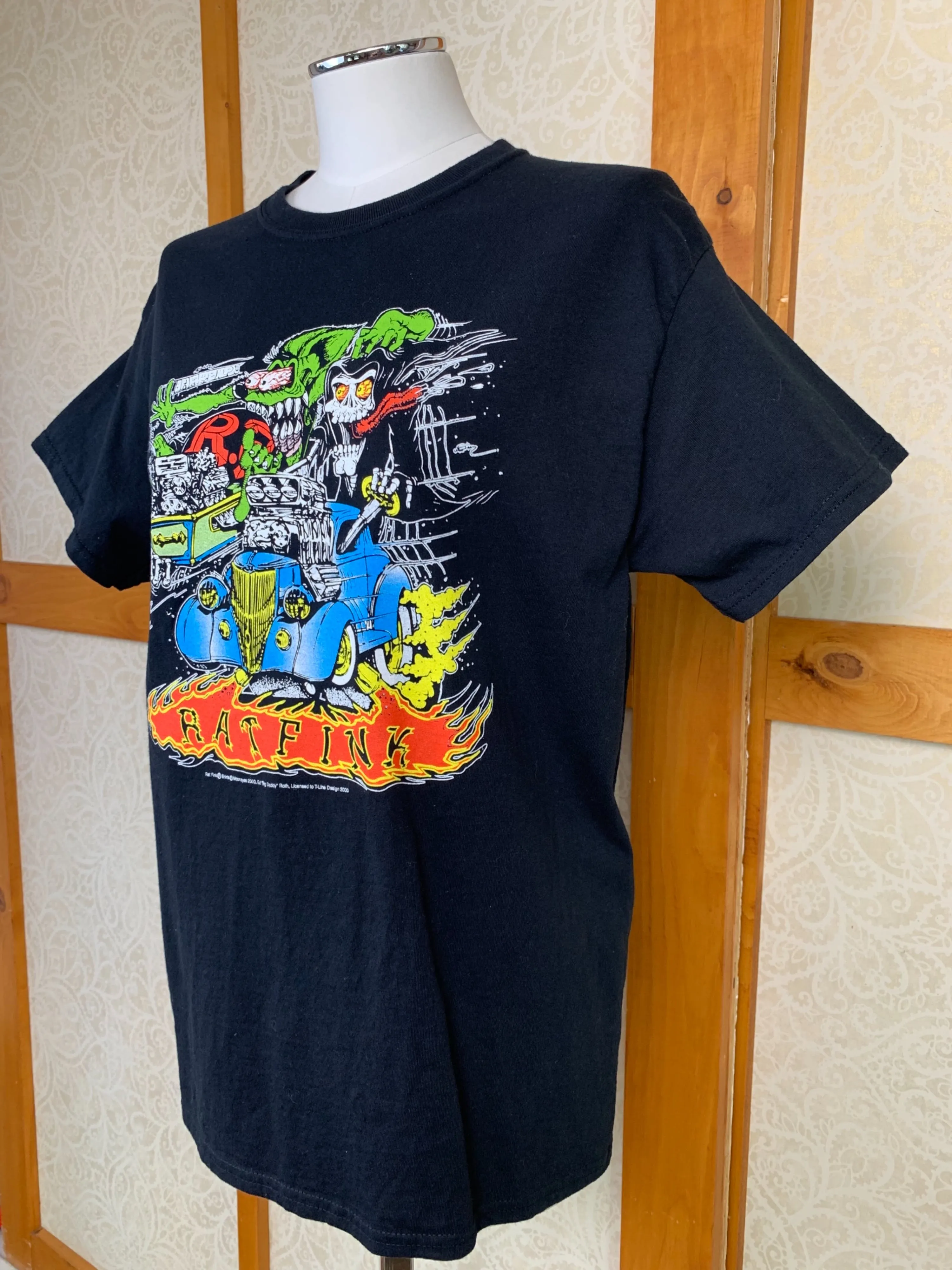 Retro 2000s Black Rat Fink Graphic T-Shirt