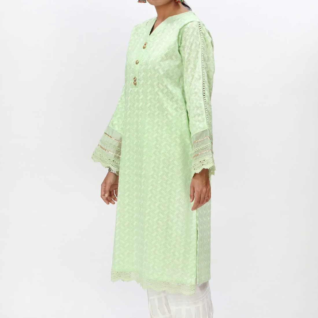 1PC- Embroidered ChikanKari Shirt PS4074