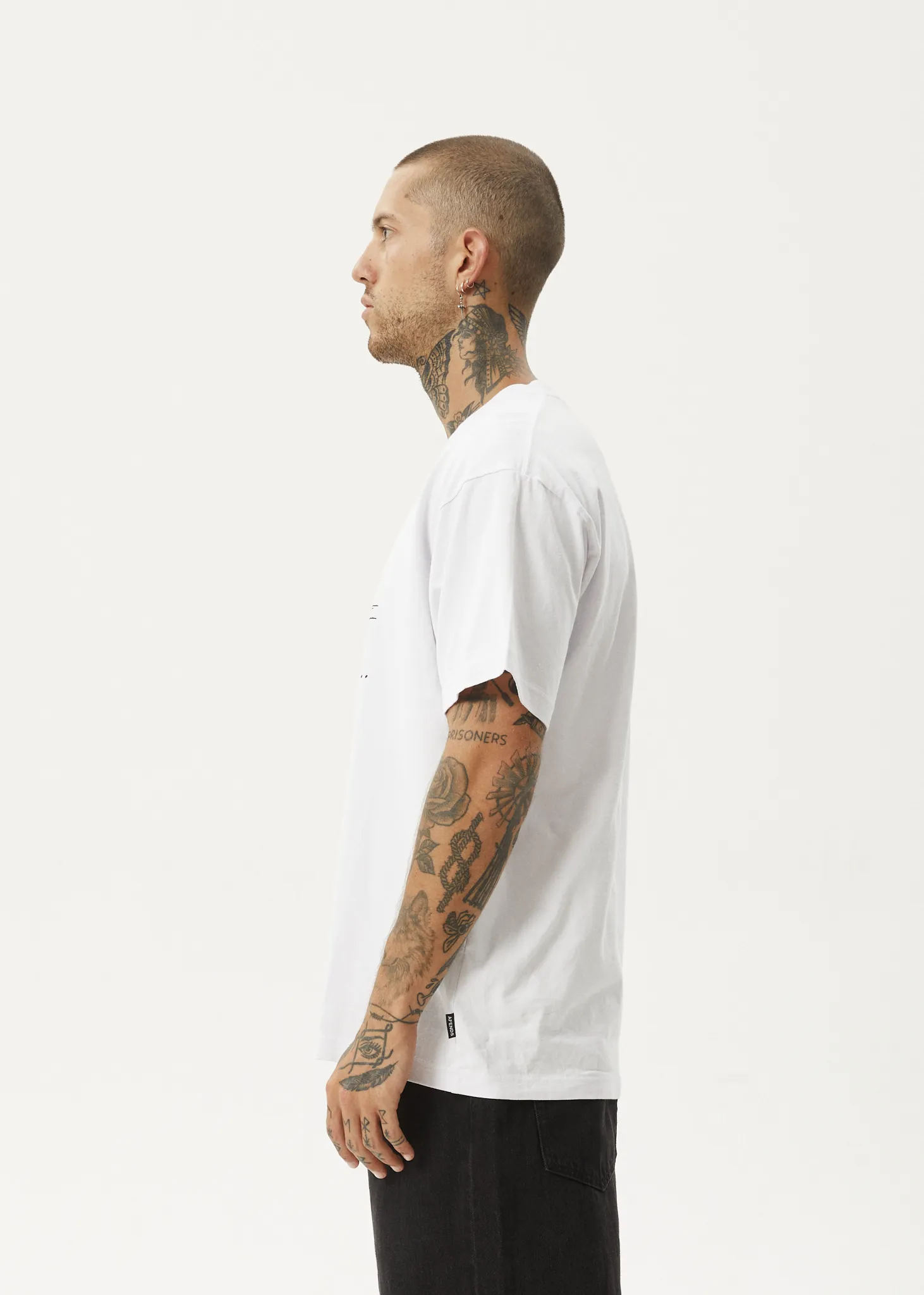 AFENDS Mens Bad Luck - Heavy Boxy Fit Tee - White