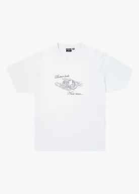 AFENDS Mens Bad Luck - Heavy Boxy Fit Tee - White