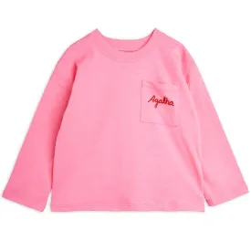 Agatha Embroidered Long Sleeve Tee in Pink by Mini Rodini