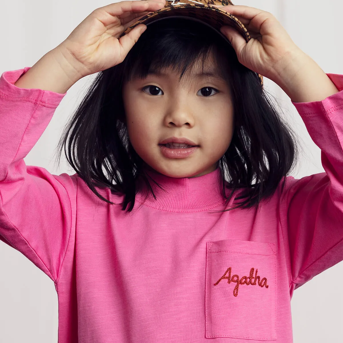 Agatha Embroidered Long Sleeve Tee in Pink by Mini Rodini