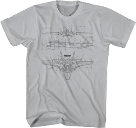 Aircraft Diagram Top Gun T-Shirt