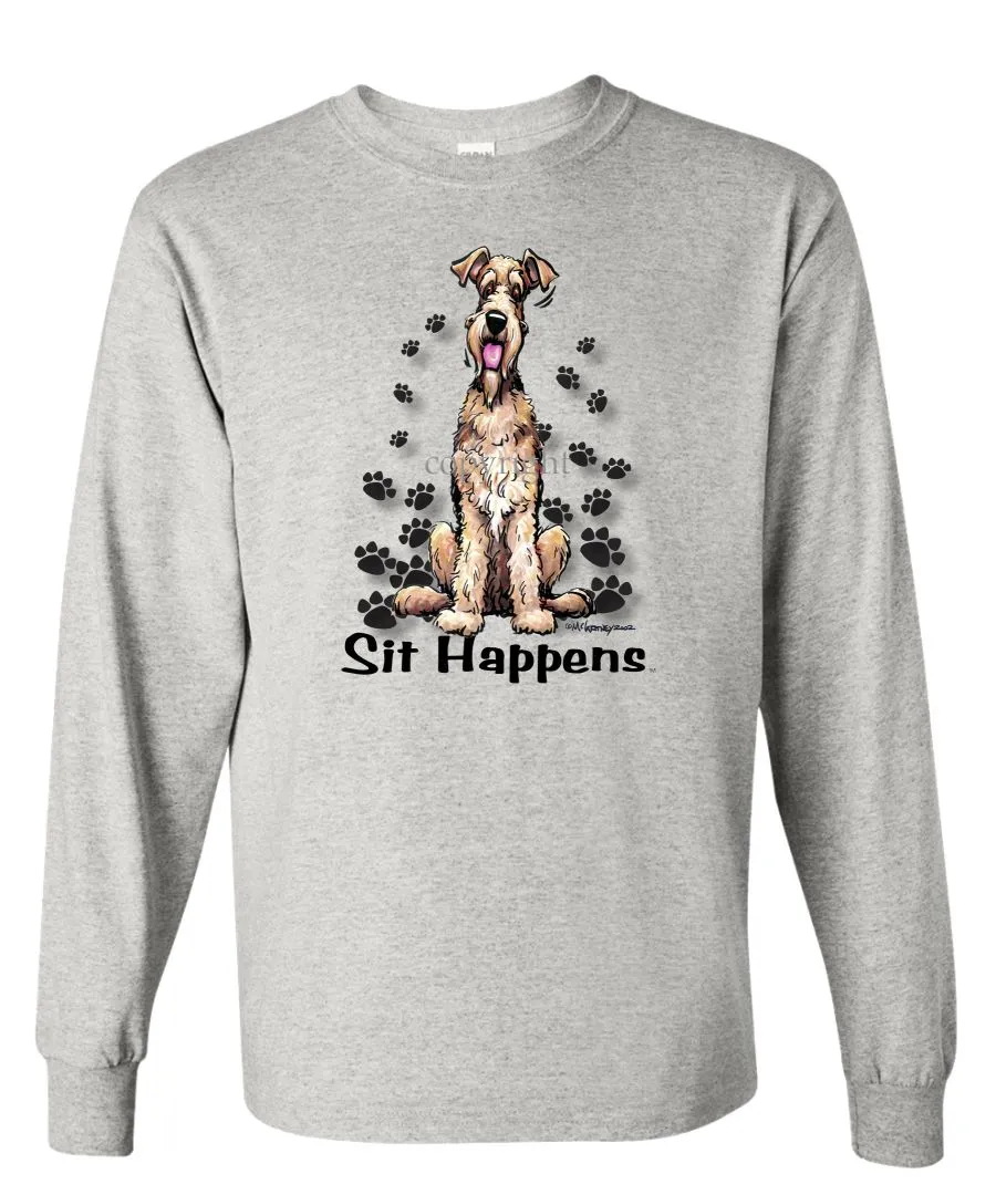 Airedale Terrier - Sit Happens - Long Sleeve T-Shirt