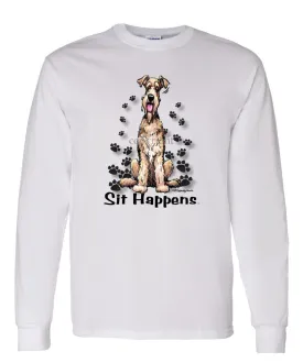 Airedale Terrier - Sit Happens - Long Sleeve T-Shirt