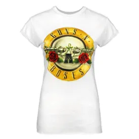 Amplified Womens/Ladies Guns N Roses Drum White T-Shirt