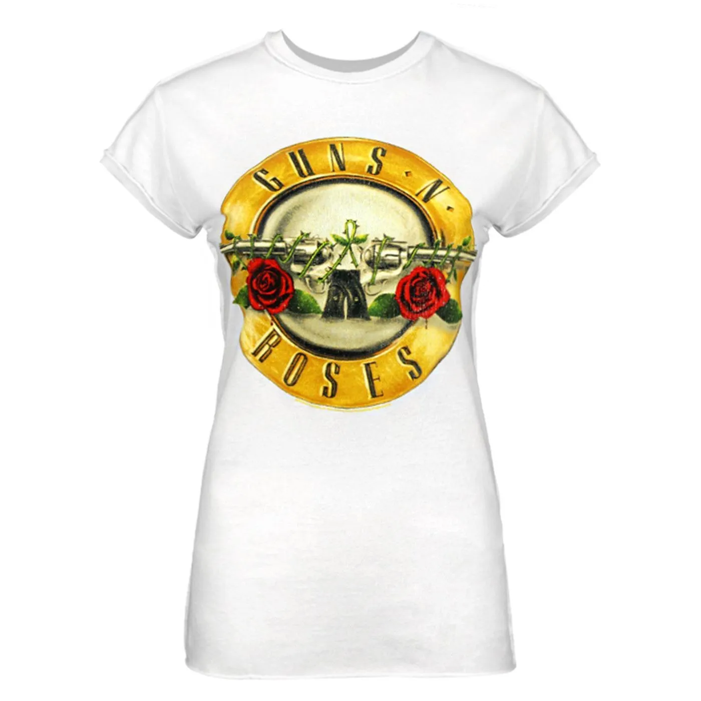 Amplified Womens/Ladies Guns N Roses Drum White T-Shirt