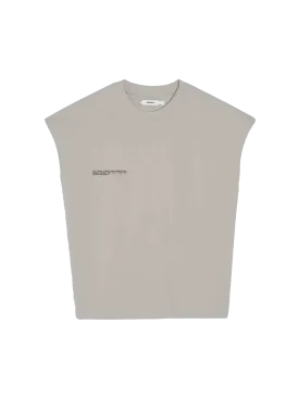 Archive Organic Cotton Cropped Shoulder T-shirt with C-FIBER™ Core—stone