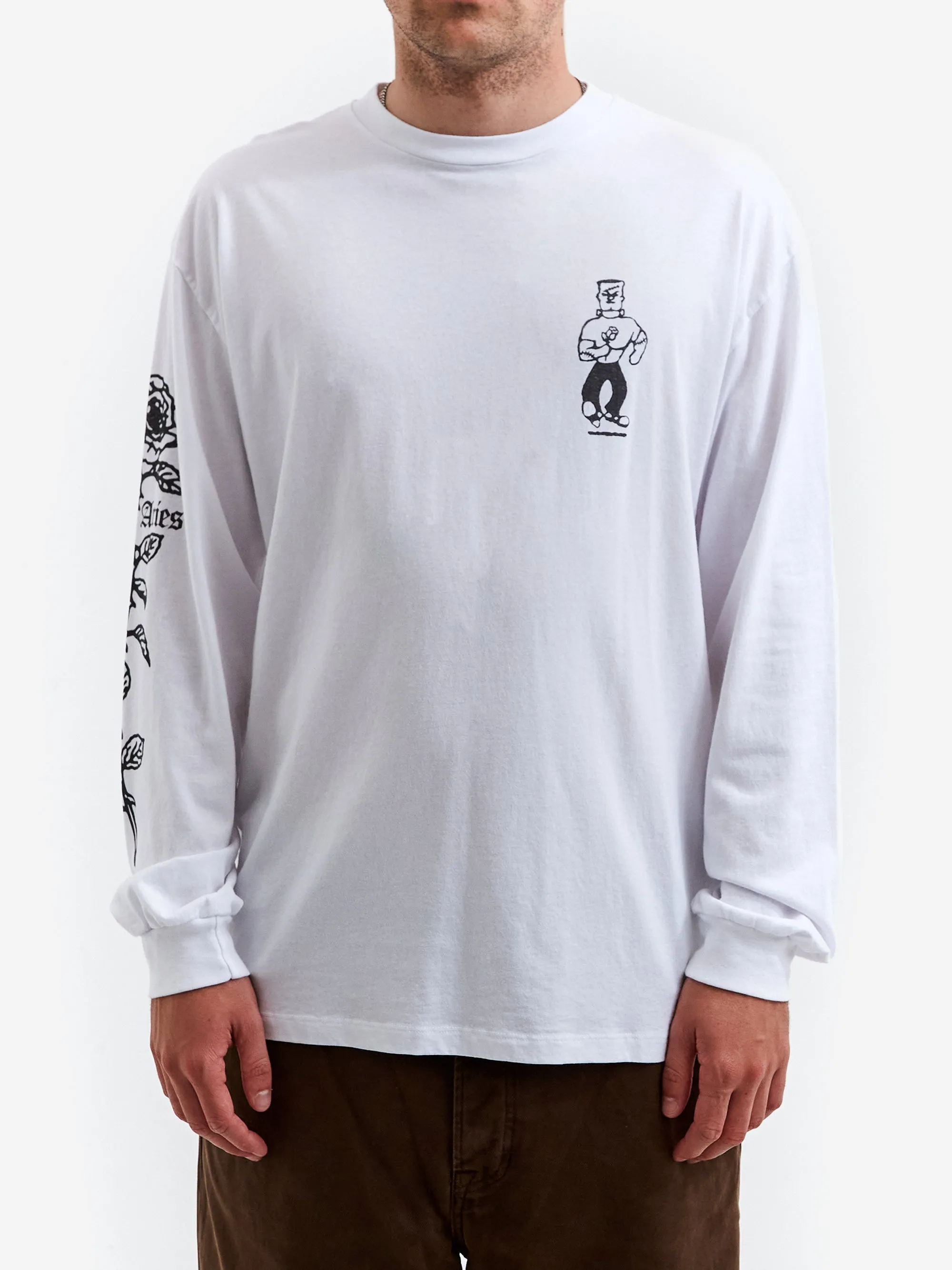 Aries Arose Long Sleeve T-Shirt - White