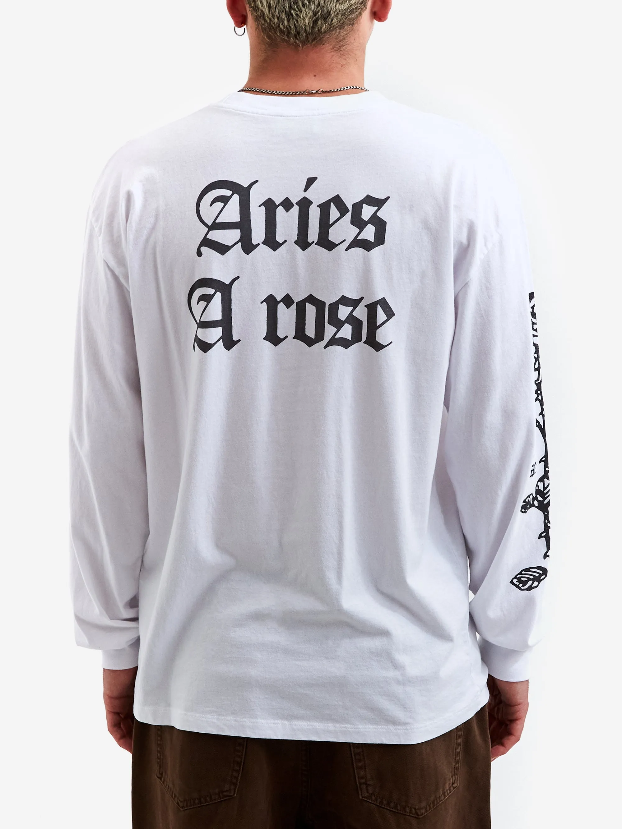 Aries Arose Long Sleeve T-Shirt - White