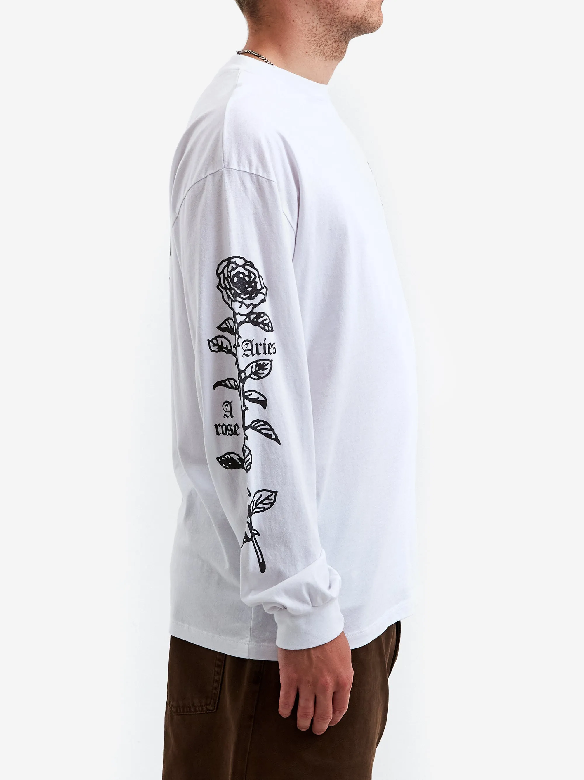 Aries Arose Long Sleeve T-Shirt - White