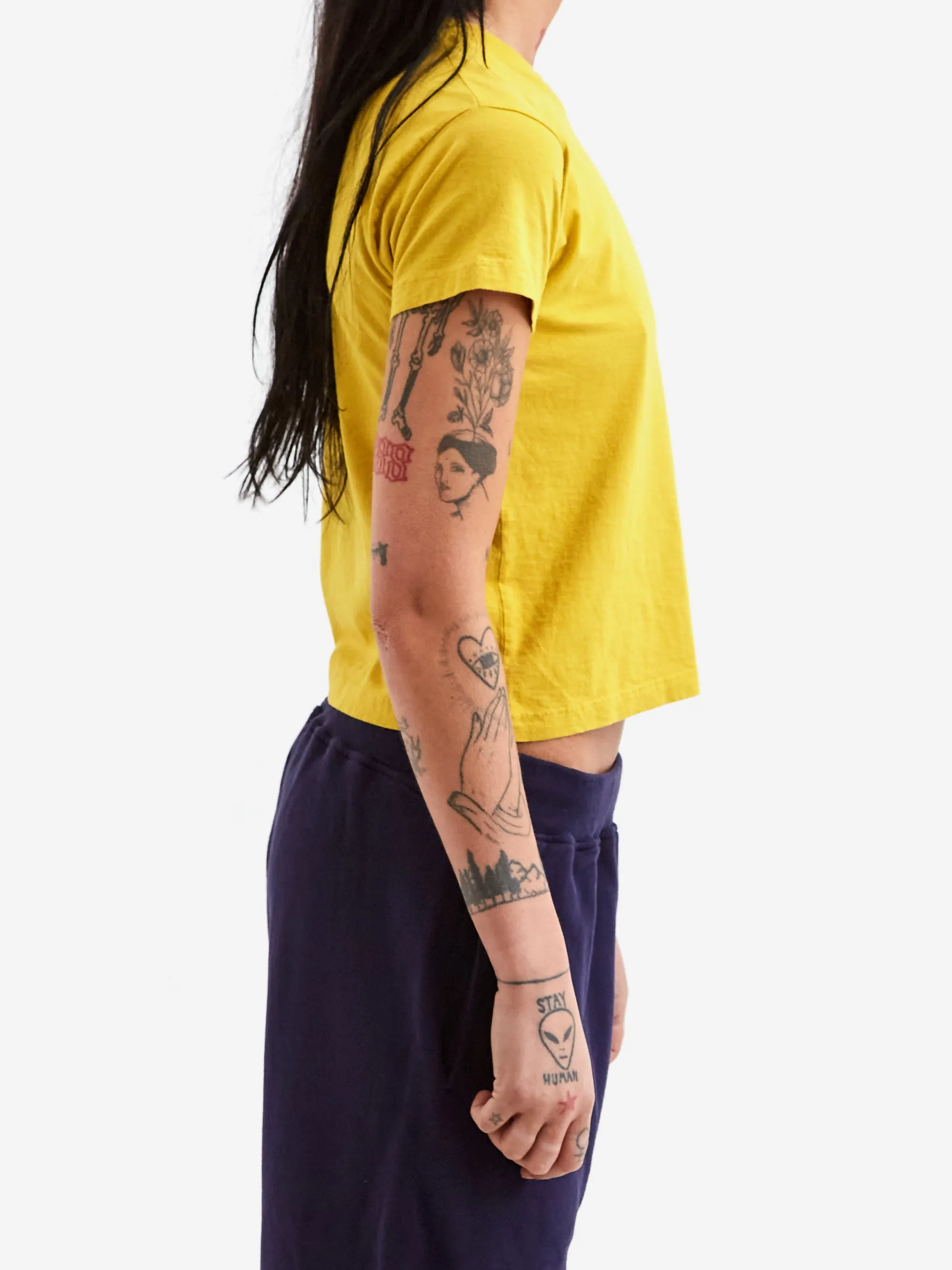 Aries Temple SS Tee (Baby Fit) - Chartreuse