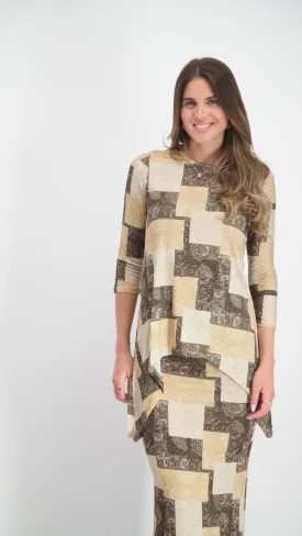 Asymmetric T-shirt / Beige Etni