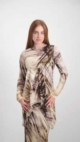 Asymmetric T-shirt / Black Tie Dye