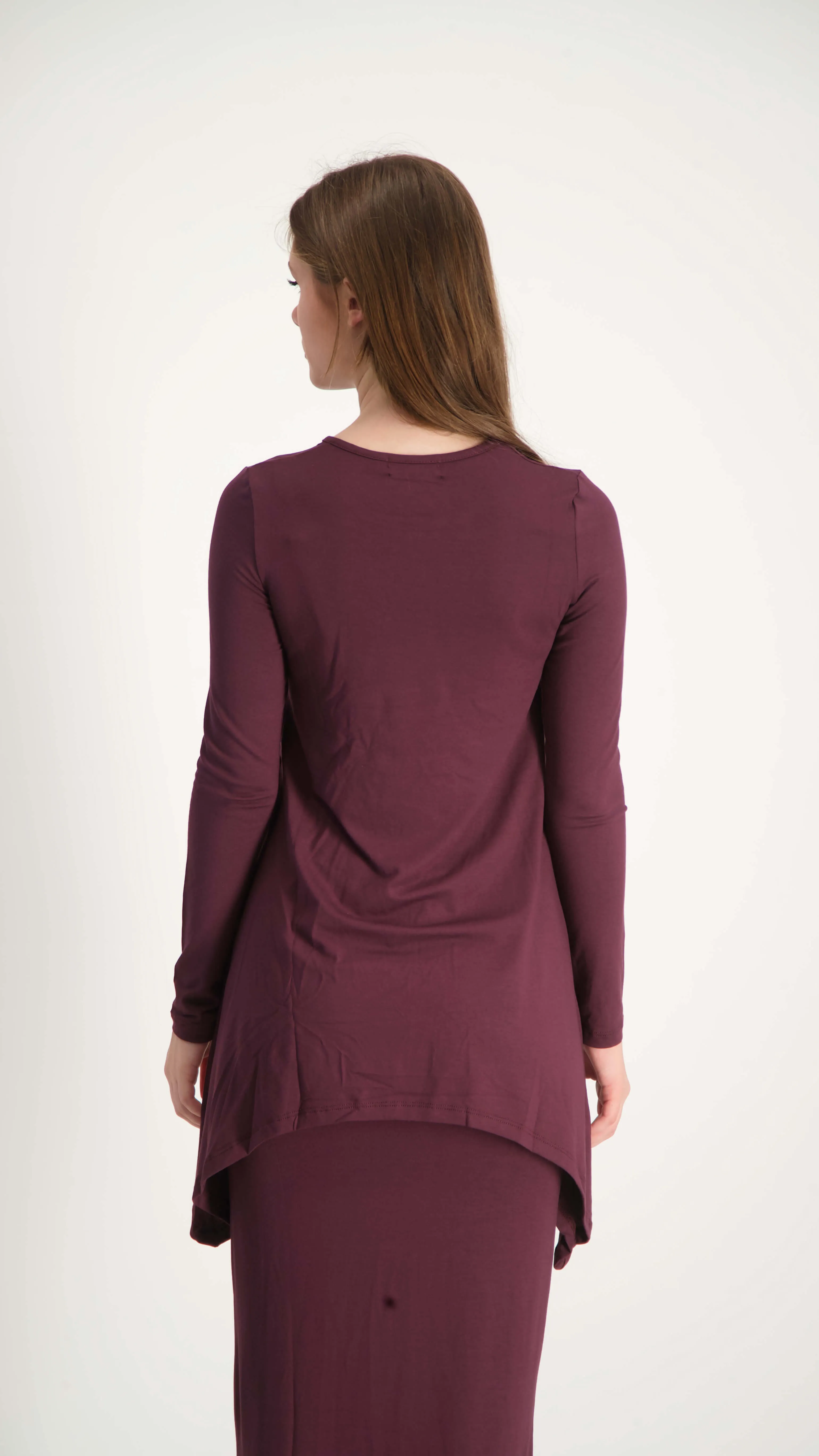 Asymmetric T-shirt / Burgandy