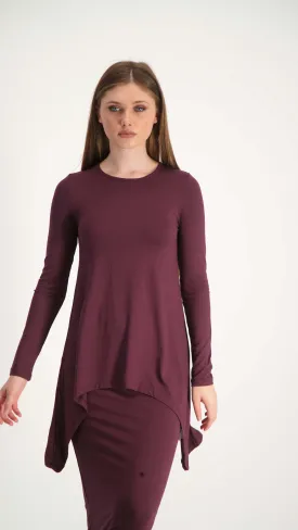 Asymmetric T-shirt / Burgandy