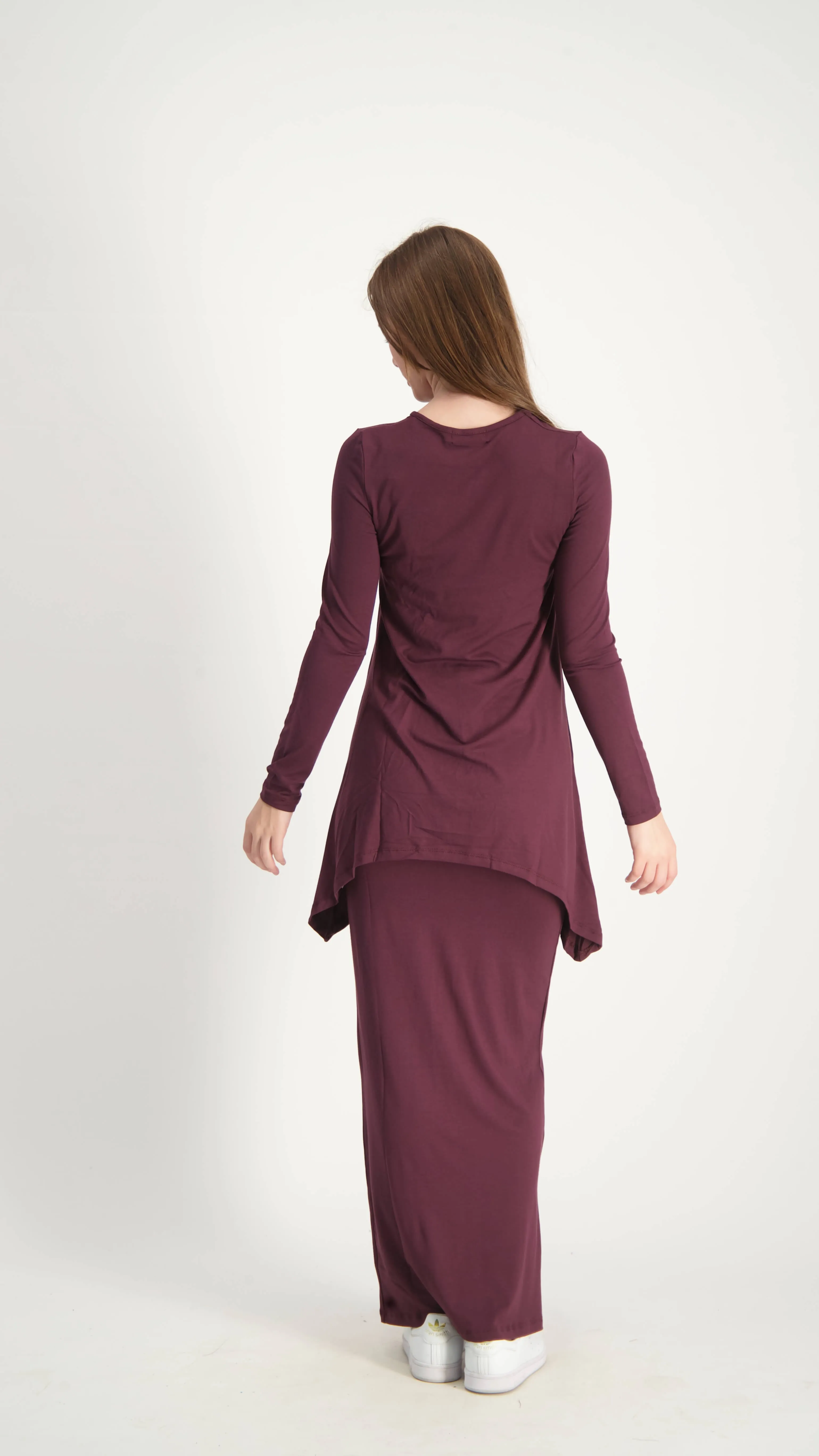 Asymmetric T-shirt / Burgandy