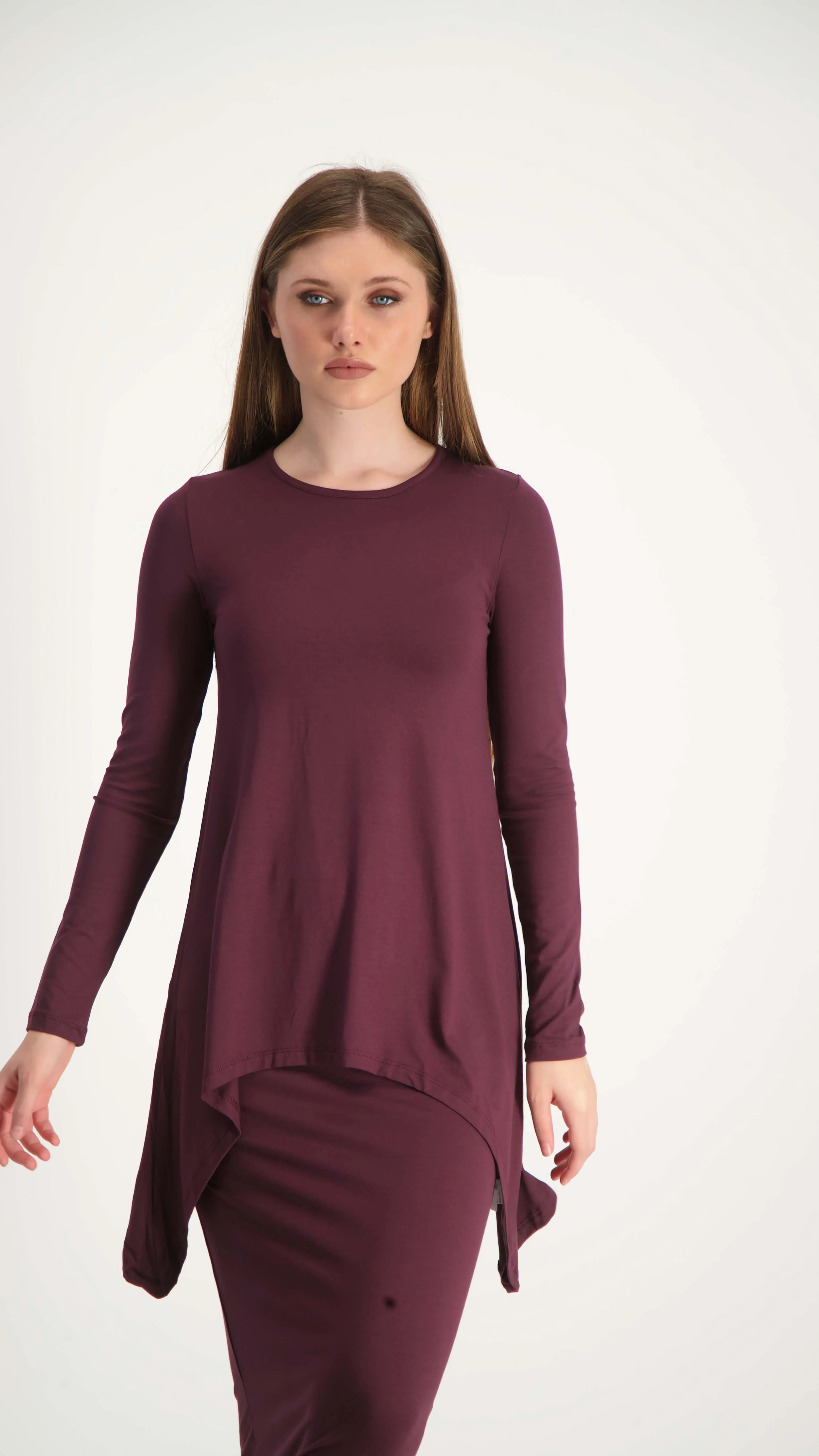 Asymmetric T-shirt / Burgandy