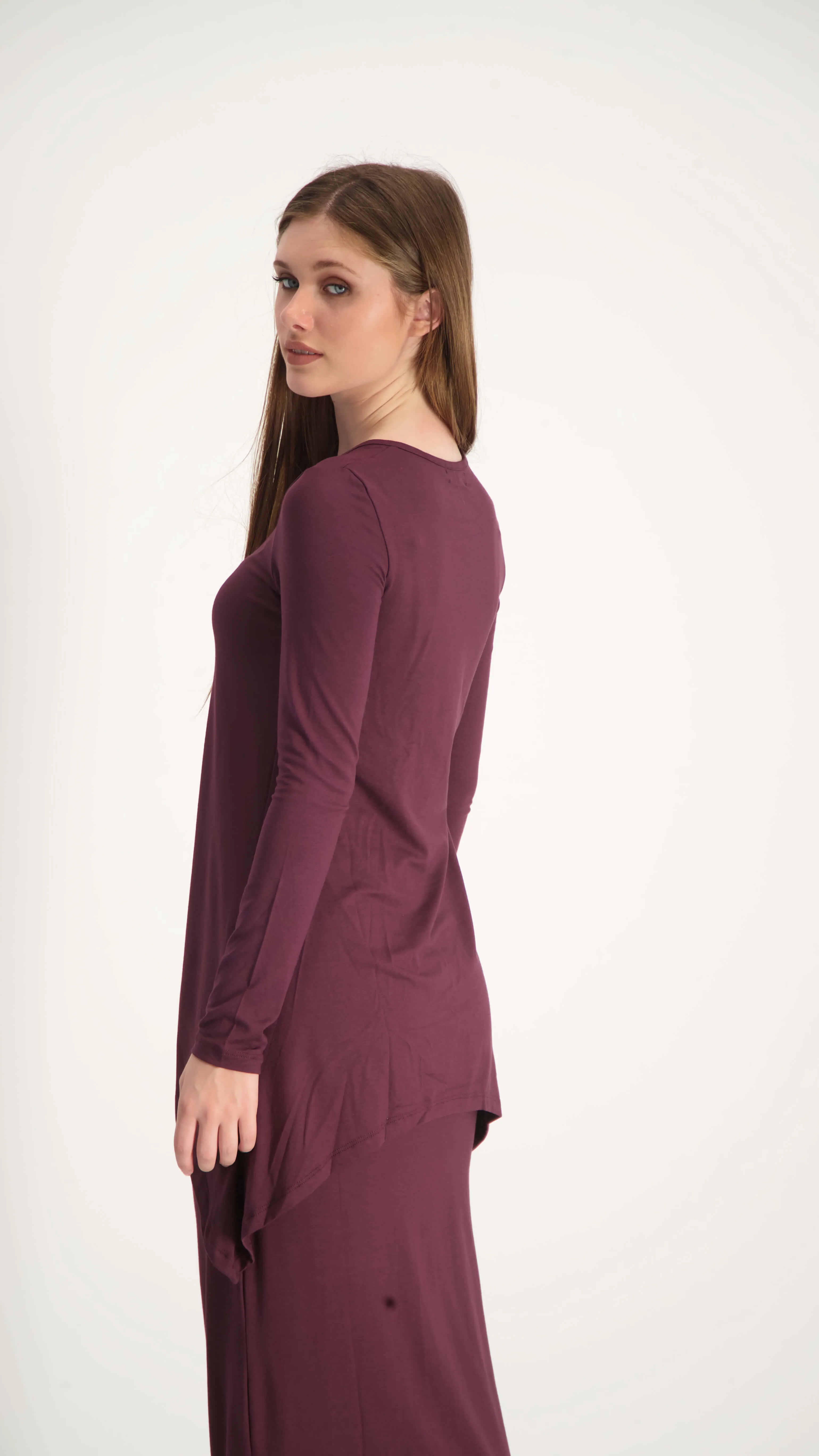 Asymmetric T-shirt / Burgandy