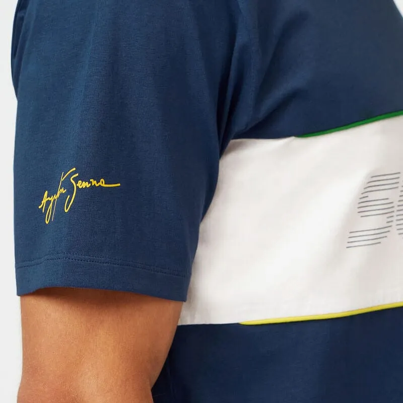Vintage Ayrton Senna Racing Commemorative T-Shirt for Motorsport Fans