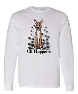 Basenji - Sit Happens - Long Sleeve T-Shirt