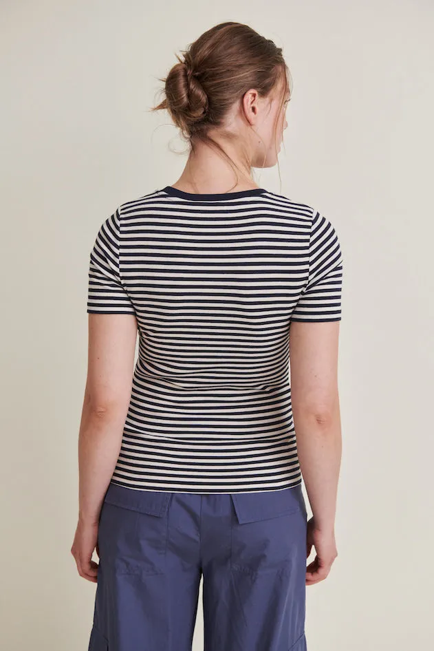 BASIC APPAREL Ludmilla O-neck T-shirt birch navy women
