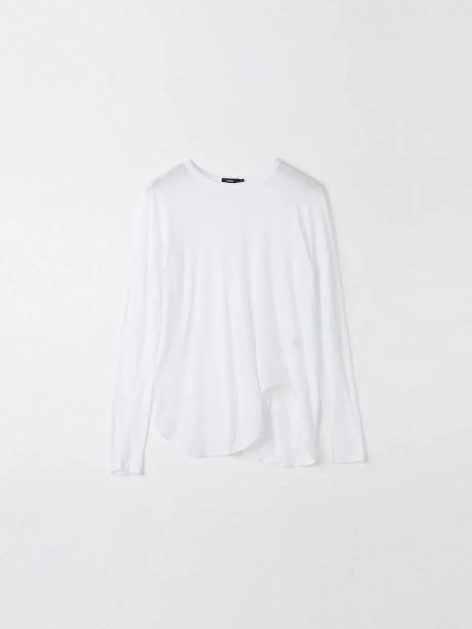 Bassike Regular Scoop Hem L/S T.Shirt - White
