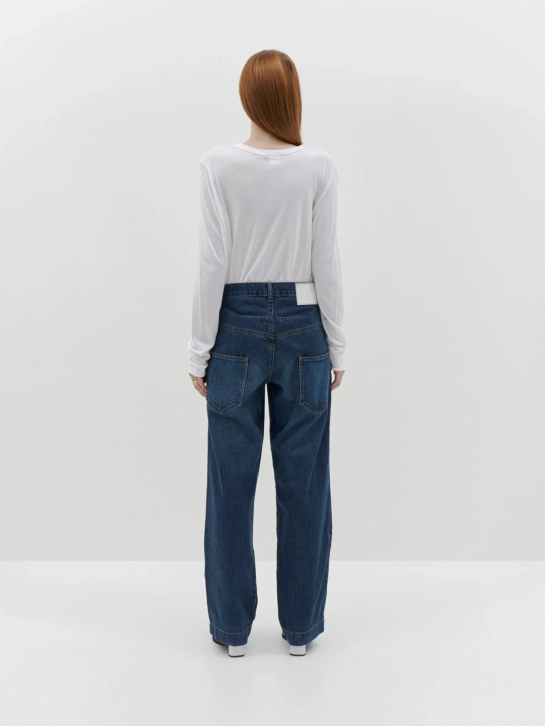 Bassike Regular Scoop Hem L/S T.Shirt - White