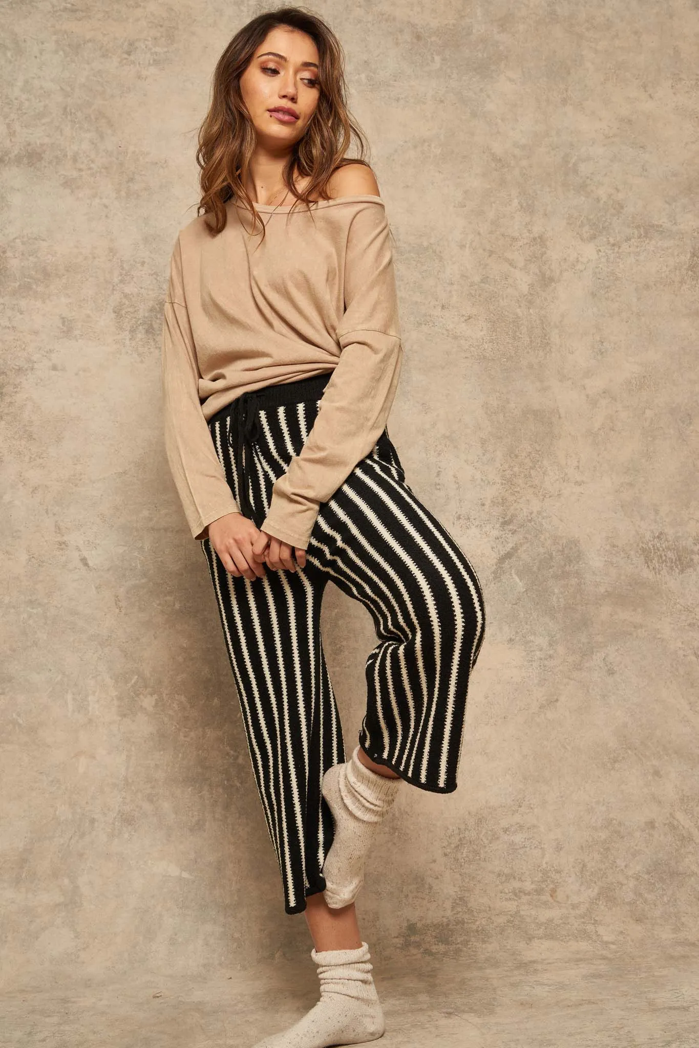 Big Happy Vintage-Washed Oversize Long-Sleeve Tee