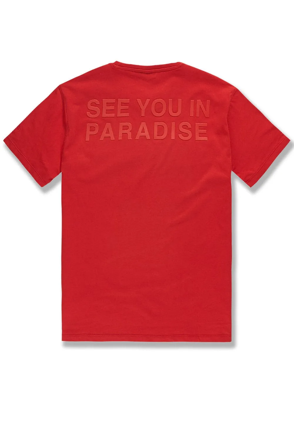 Big Men's Paradise Tonal T-Shirt (Red)