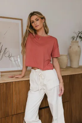 Billie Cropped T-Shirt in Rust - FINAL SALE