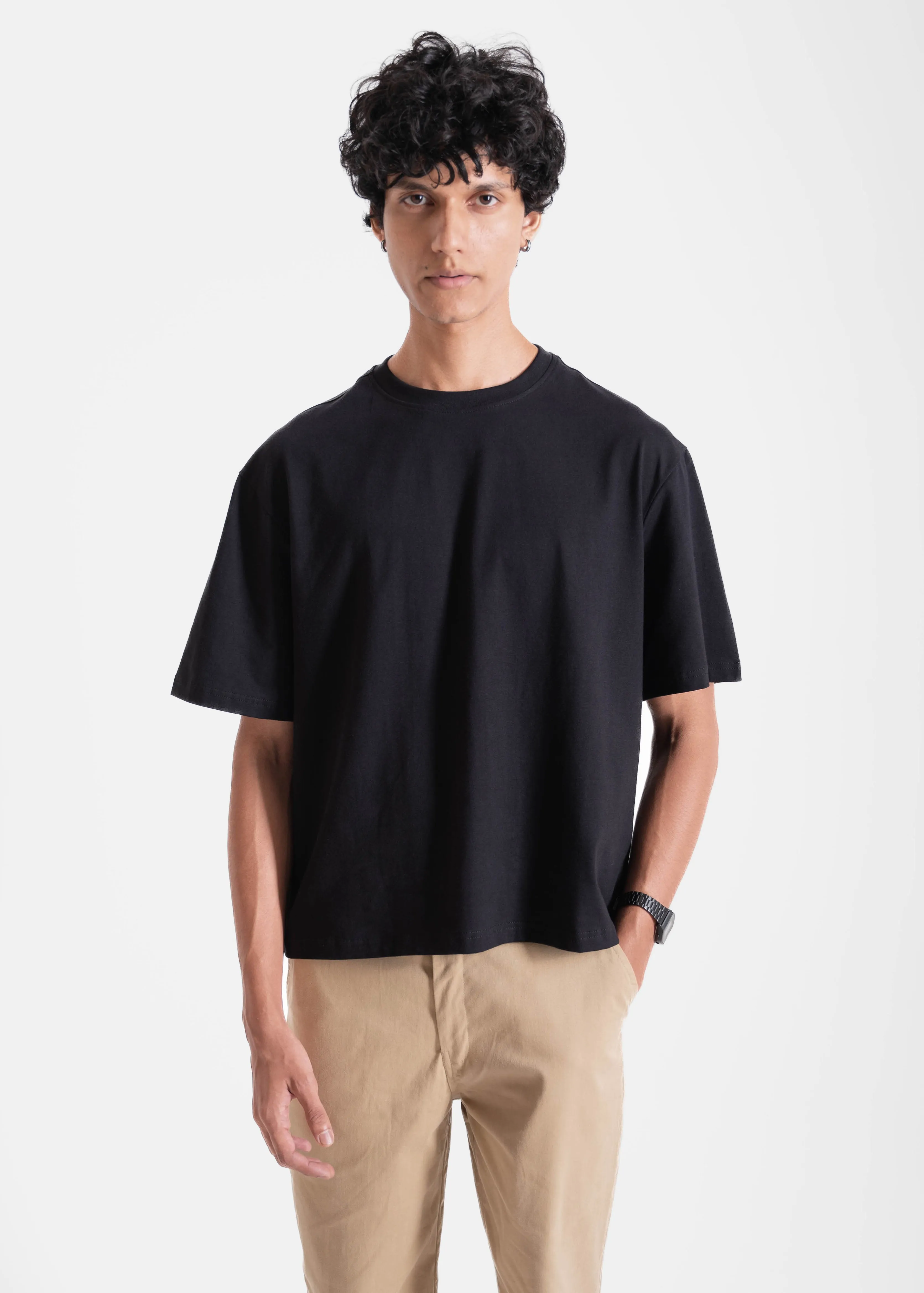 Black — Box Fit (Cropped) T-Shirt