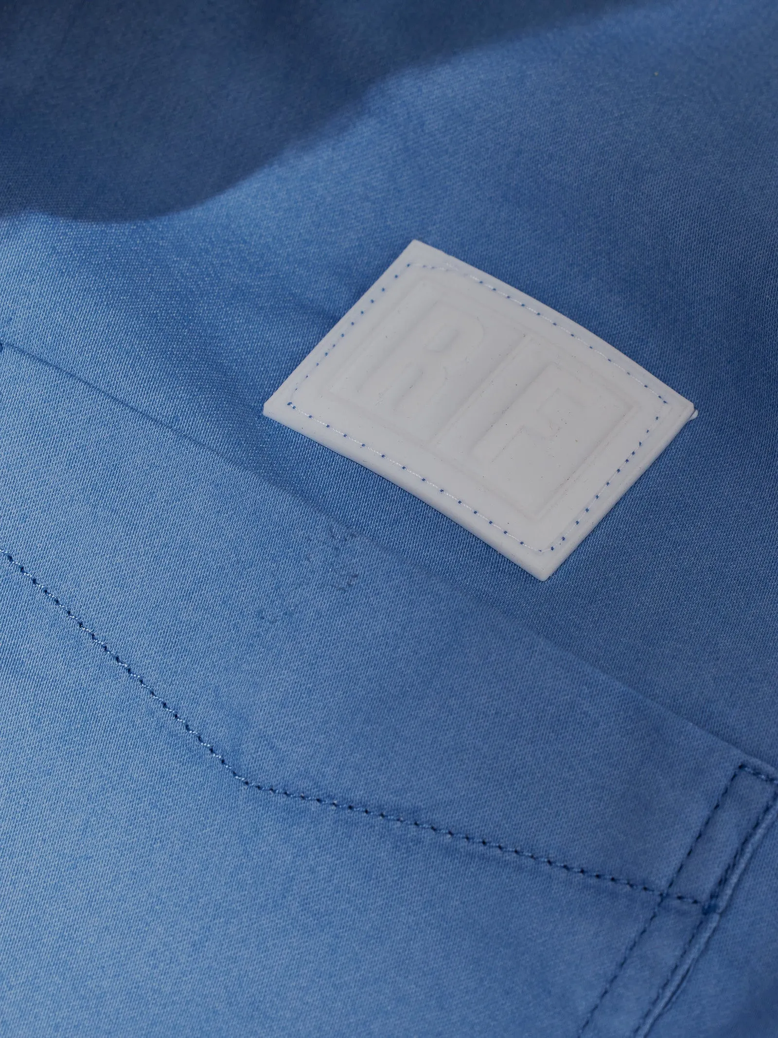 Blue Stretch Denim Solid Shirt