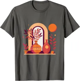 Boho Minimalist Line art- Botanical graphic T-Shirt