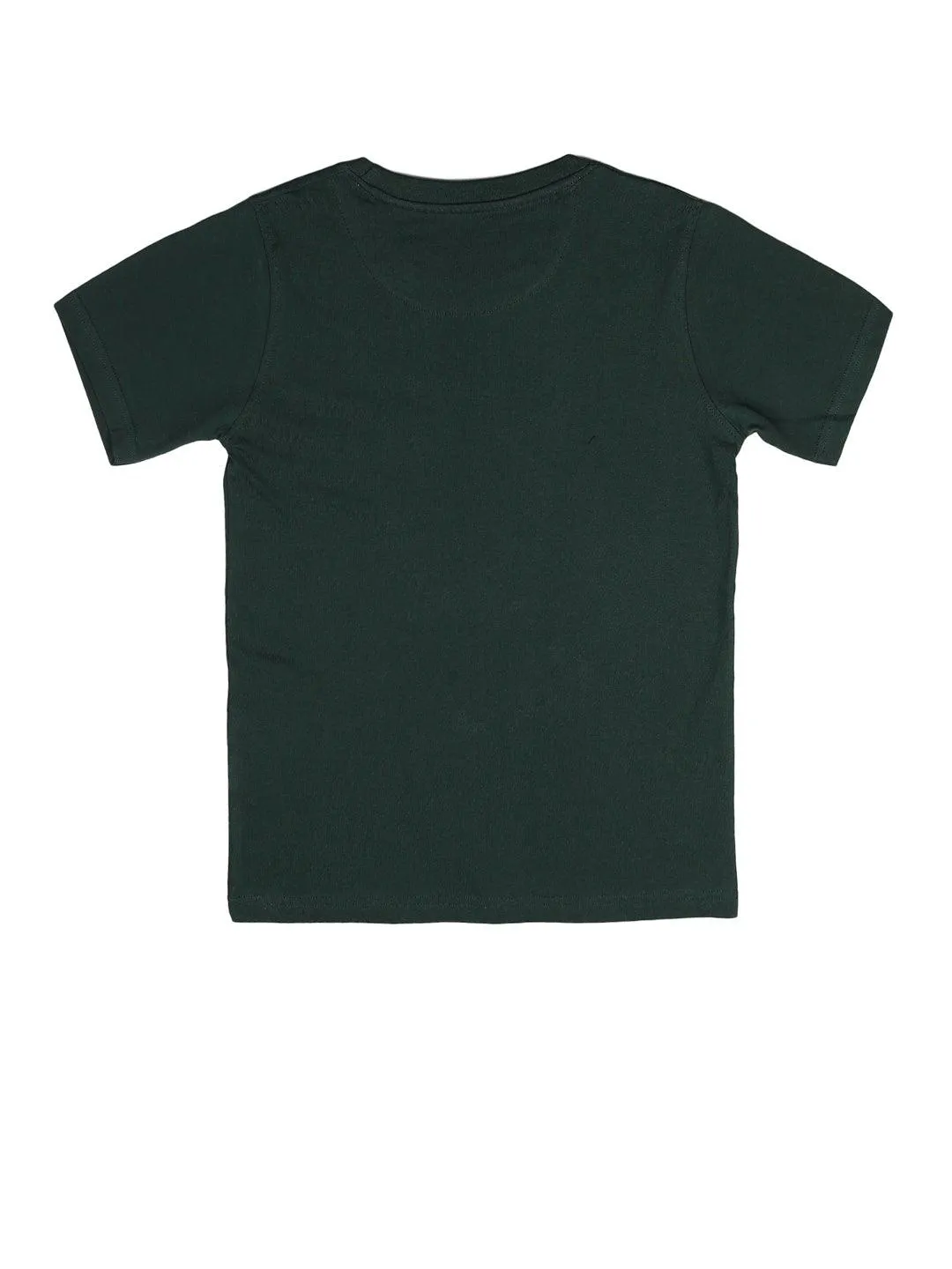 BOY'S GREEN PRINT REGULAR FIT T.SHIRT