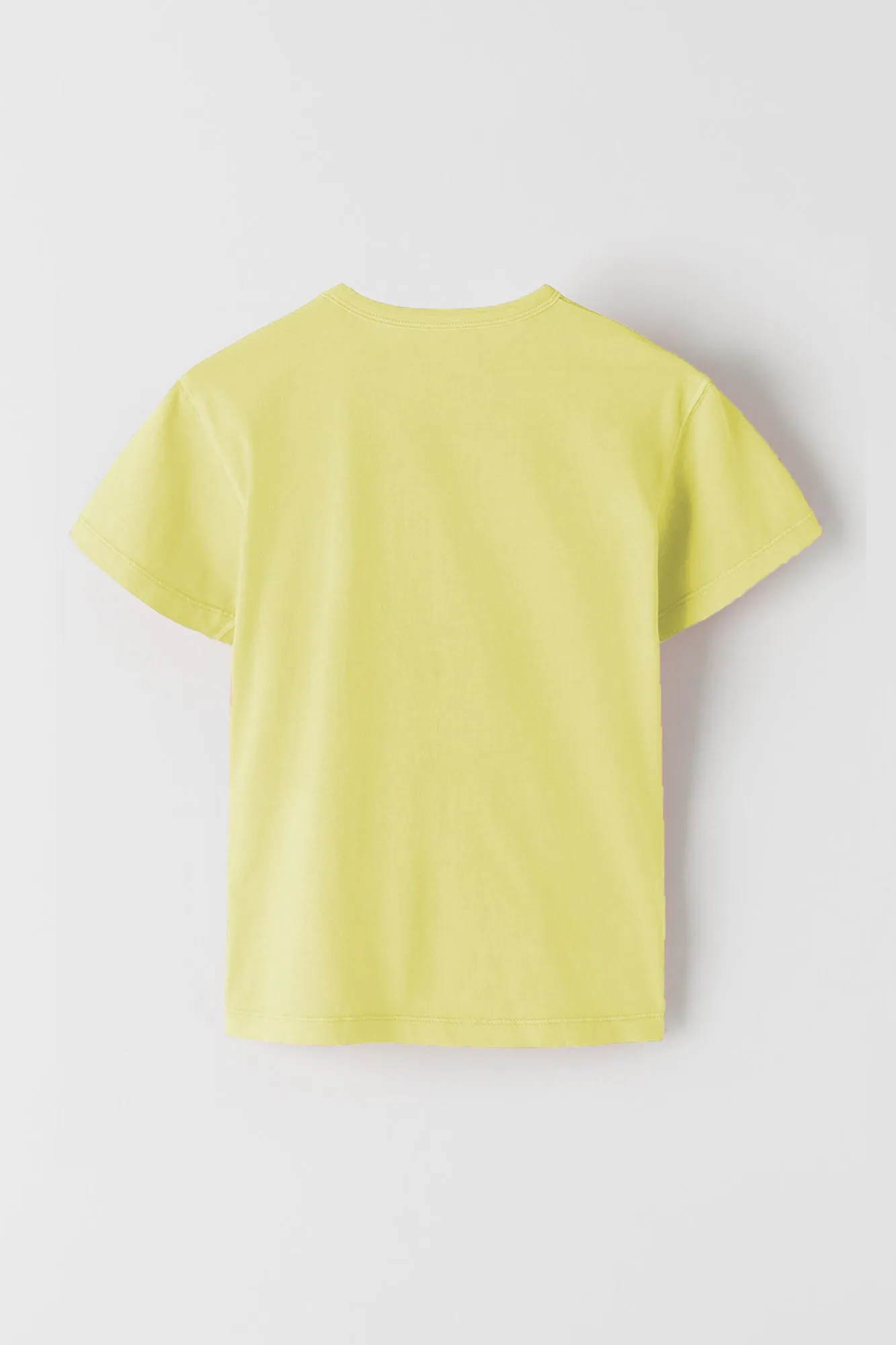 Boys Solid Light Yellow Round Neck T-shirt