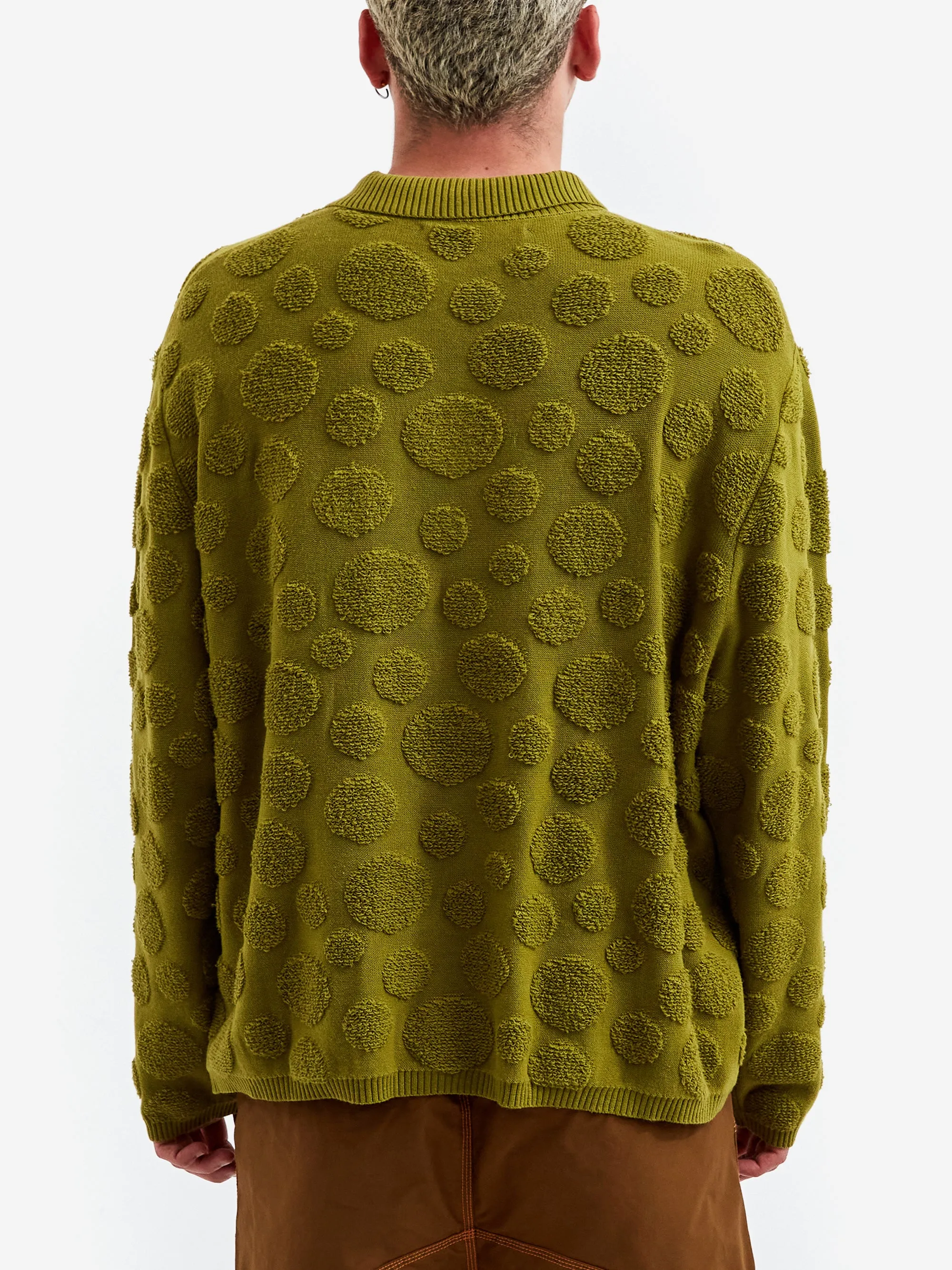 Brain Dead Dot Half Zip Sweater - Moss