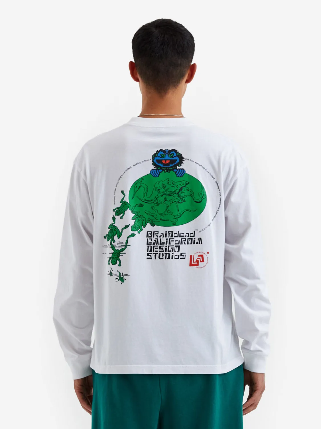 Brain Dead Permit Everything Longsleeve T-Shirt - White
