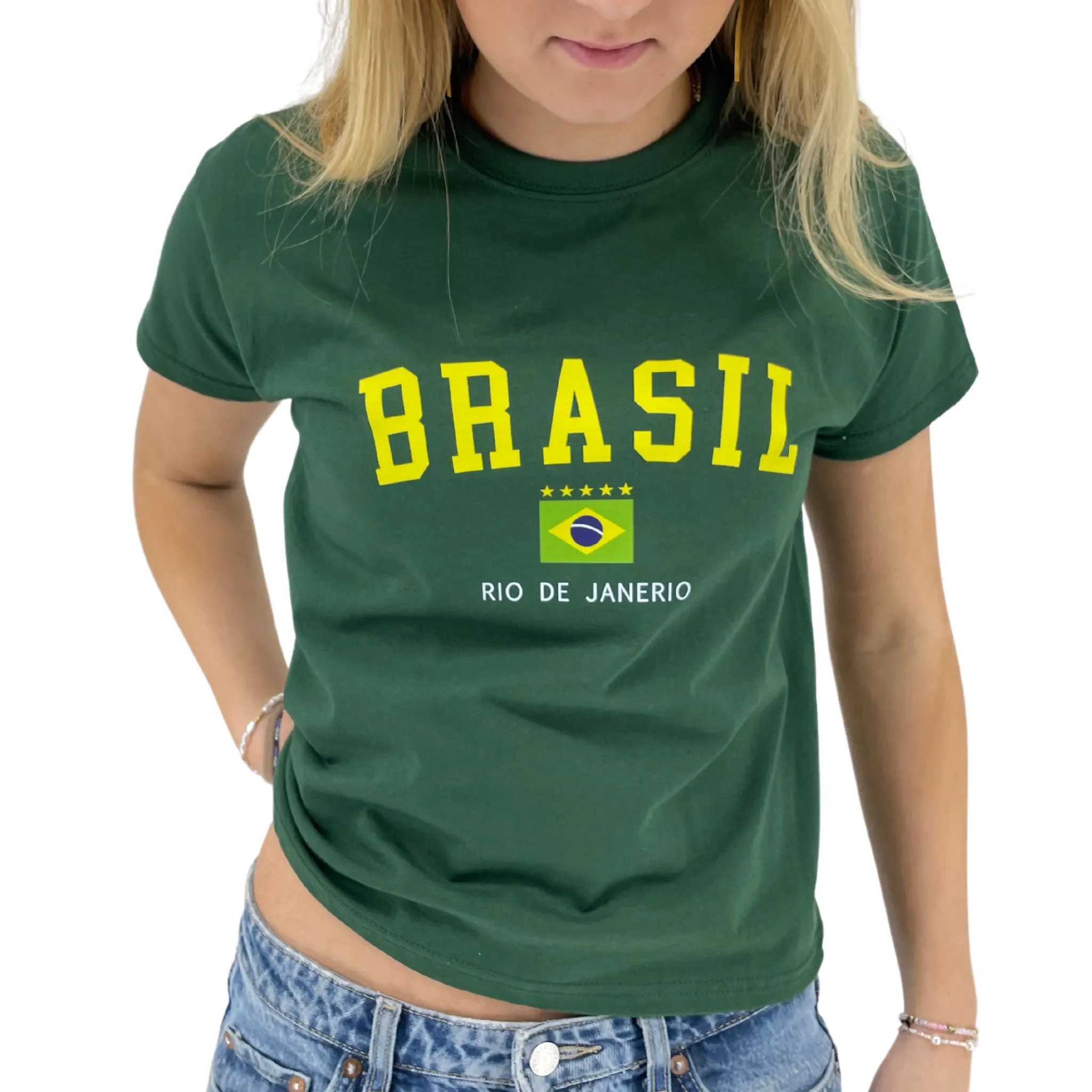 BRASIL, BABY TEE - MØRK GRØN