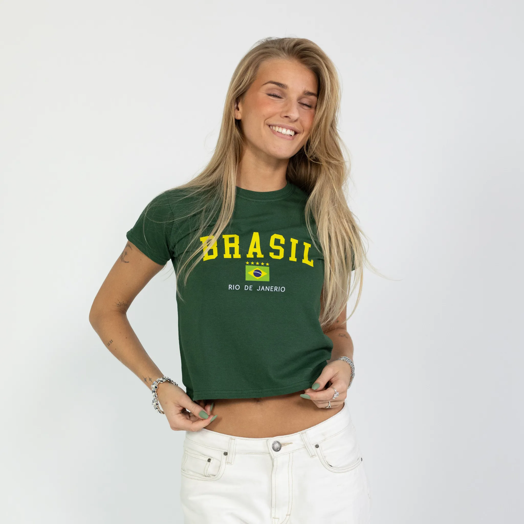 BRASIL, BABY TEE - MØRK GRØN