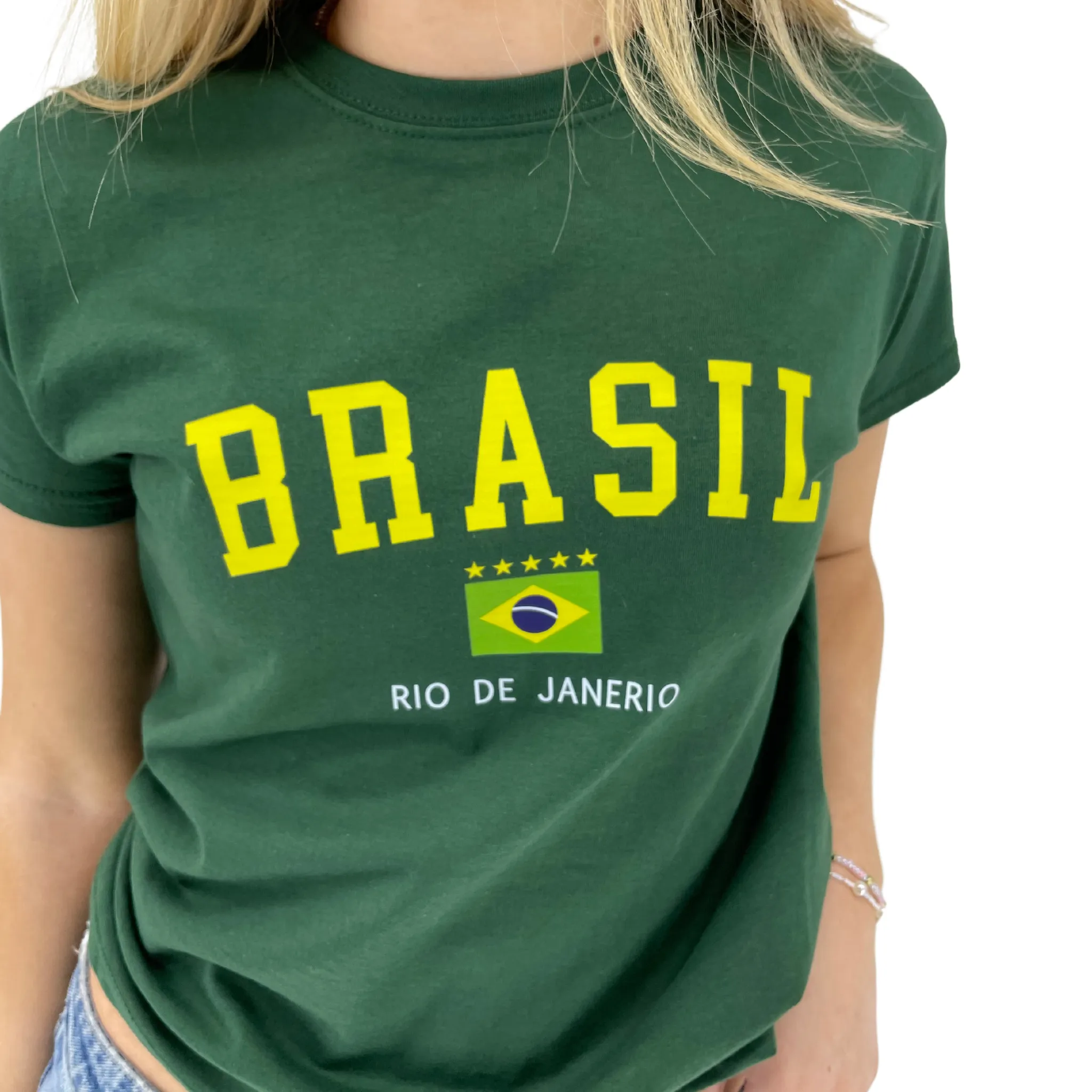 BRASIL, BABY TEE - MØRK GRØN
