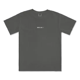 Break / Embroidered Faded Black T-Shirt