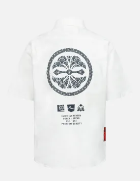 Brocade Seagull and Kamon Print Shirt