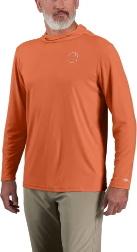 Carhartt Men's Force Sun Defender Lightweight Long-Sleeve Hooded Logo Graphic T-Shirt
