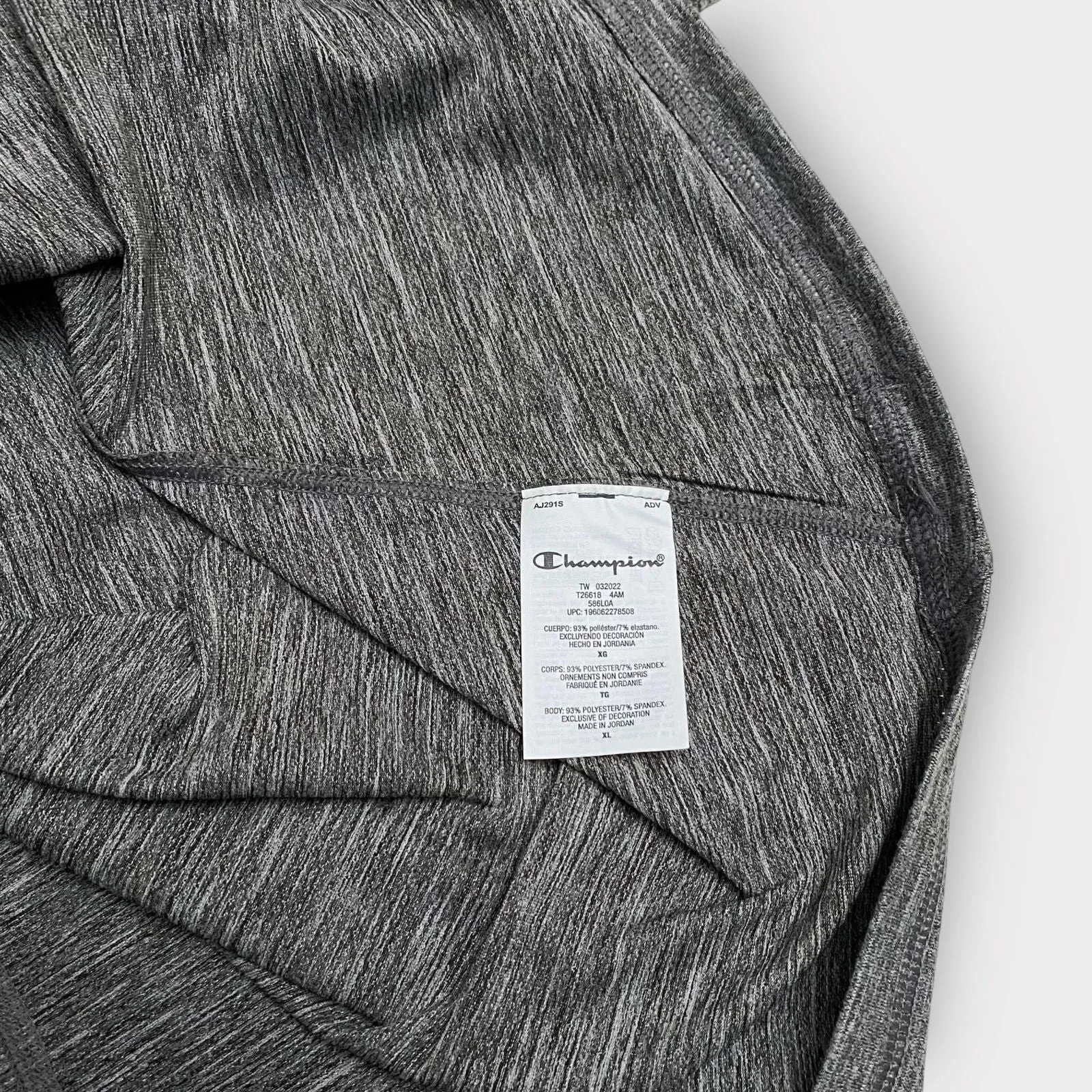 Champion Mens L/s T-Shirt | XL | Dark Gray Heathered | Polyester/Spandex | NWT