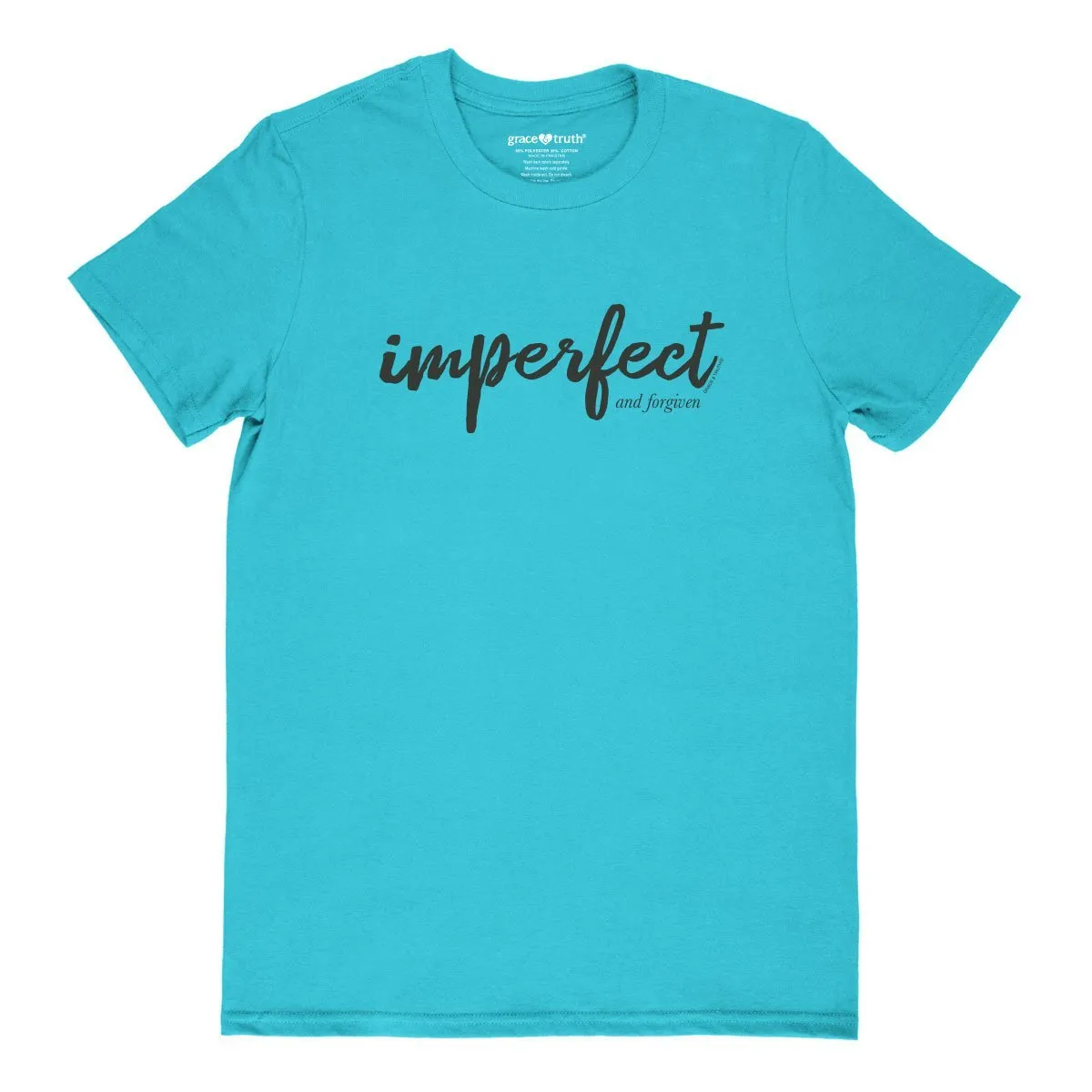Cherished Girl Grace & Truth Imperfect and Forgiven Girlie Christian Bright T Shirt